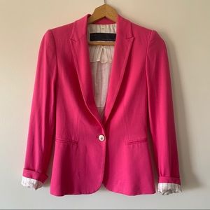 ZARA Pink Blazer with Stripped Lining